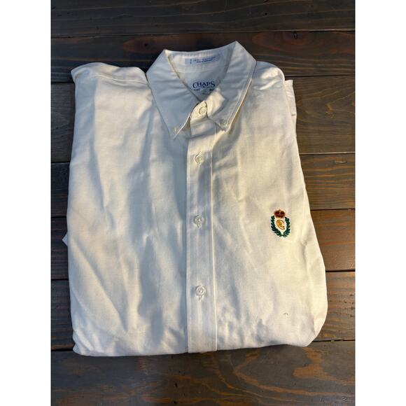 Chaps Ralph Lauren white long sleeve button up dress shirt men's size large - Picture 1 of 4